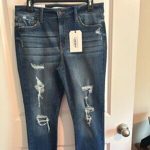 Eunina Jude Mid Rise Skinny Distressed Ankle Jeans Size 13 - NEW